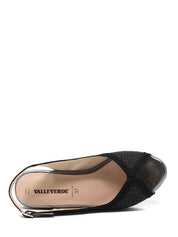 Sandali zeppa Nero Valleverde