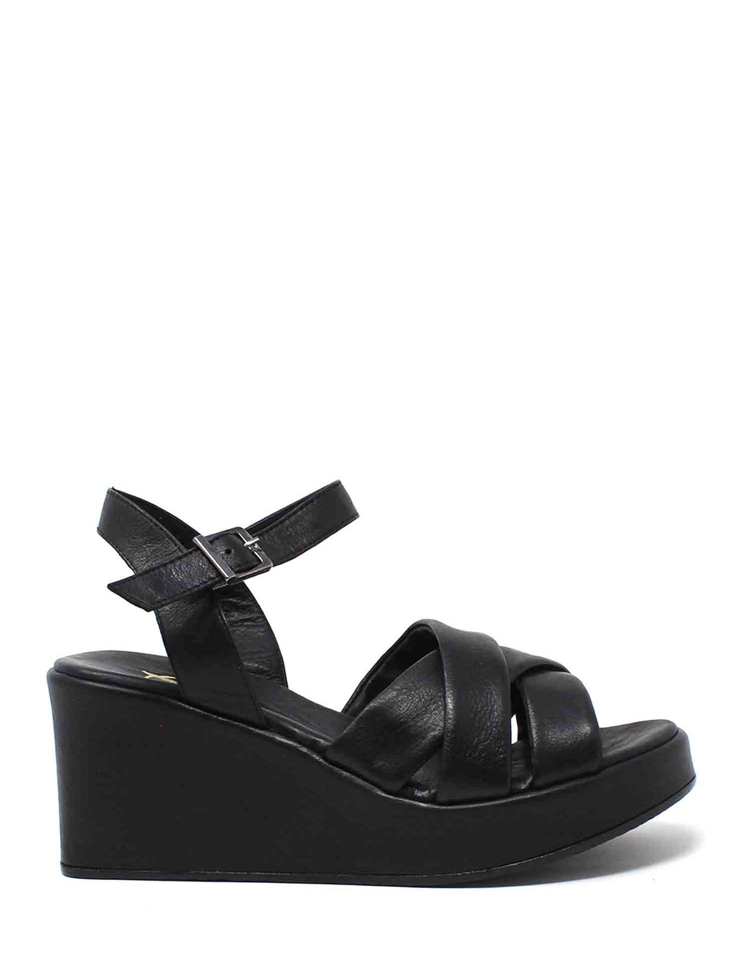 Sandali zeppa Nero Grace Shoes
