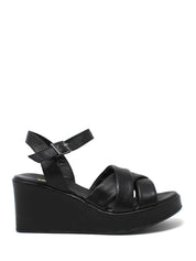 Sandali zeppa Nero Grace Shoes