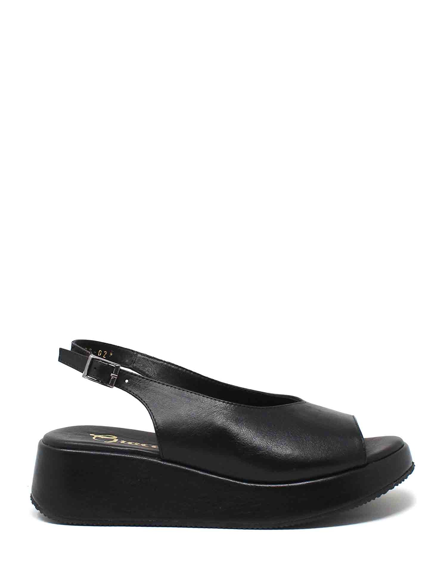Sandali zeppa Nero Grace Shoes