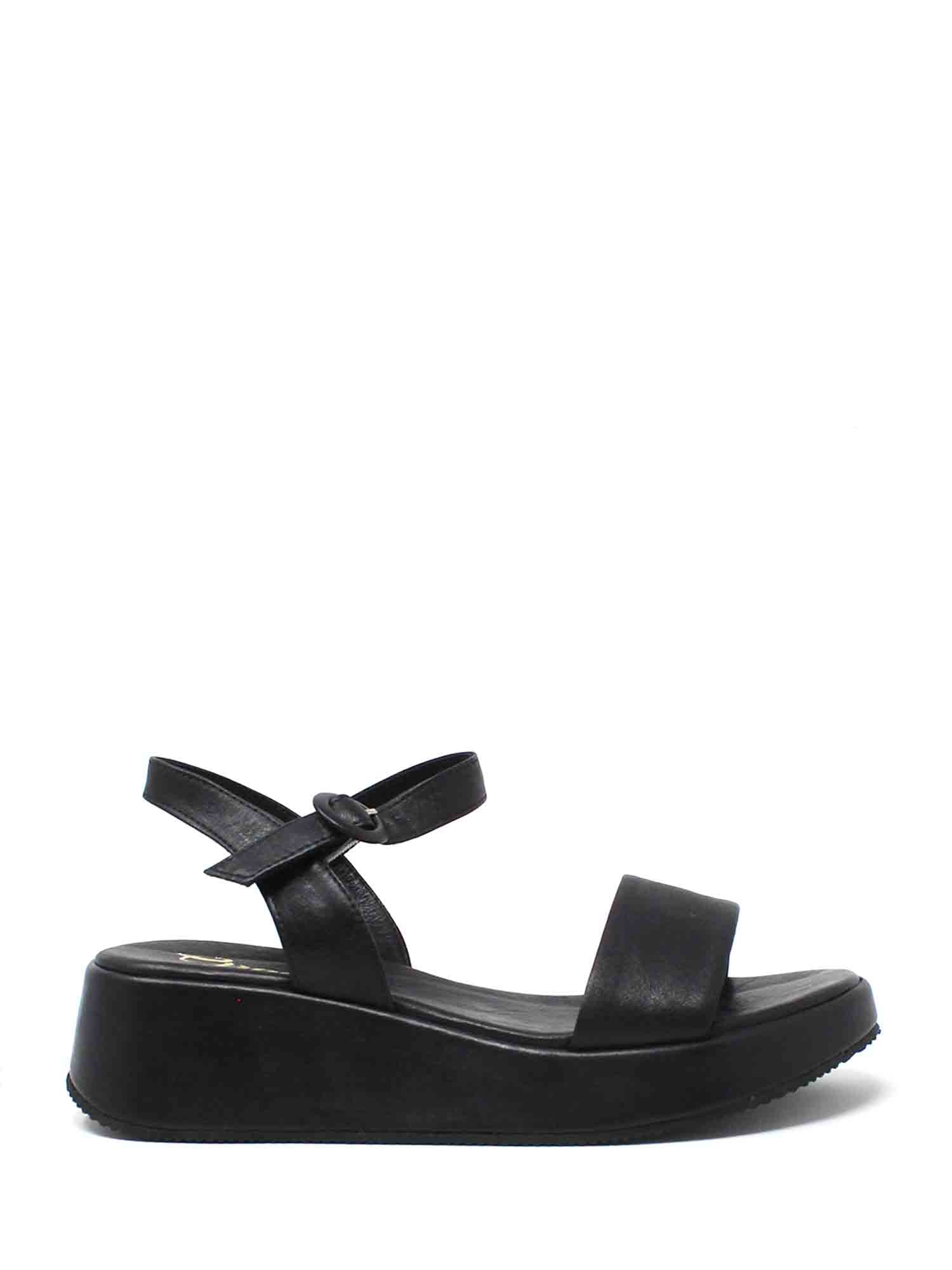 Sandali zeppa Nero Grace Shoes