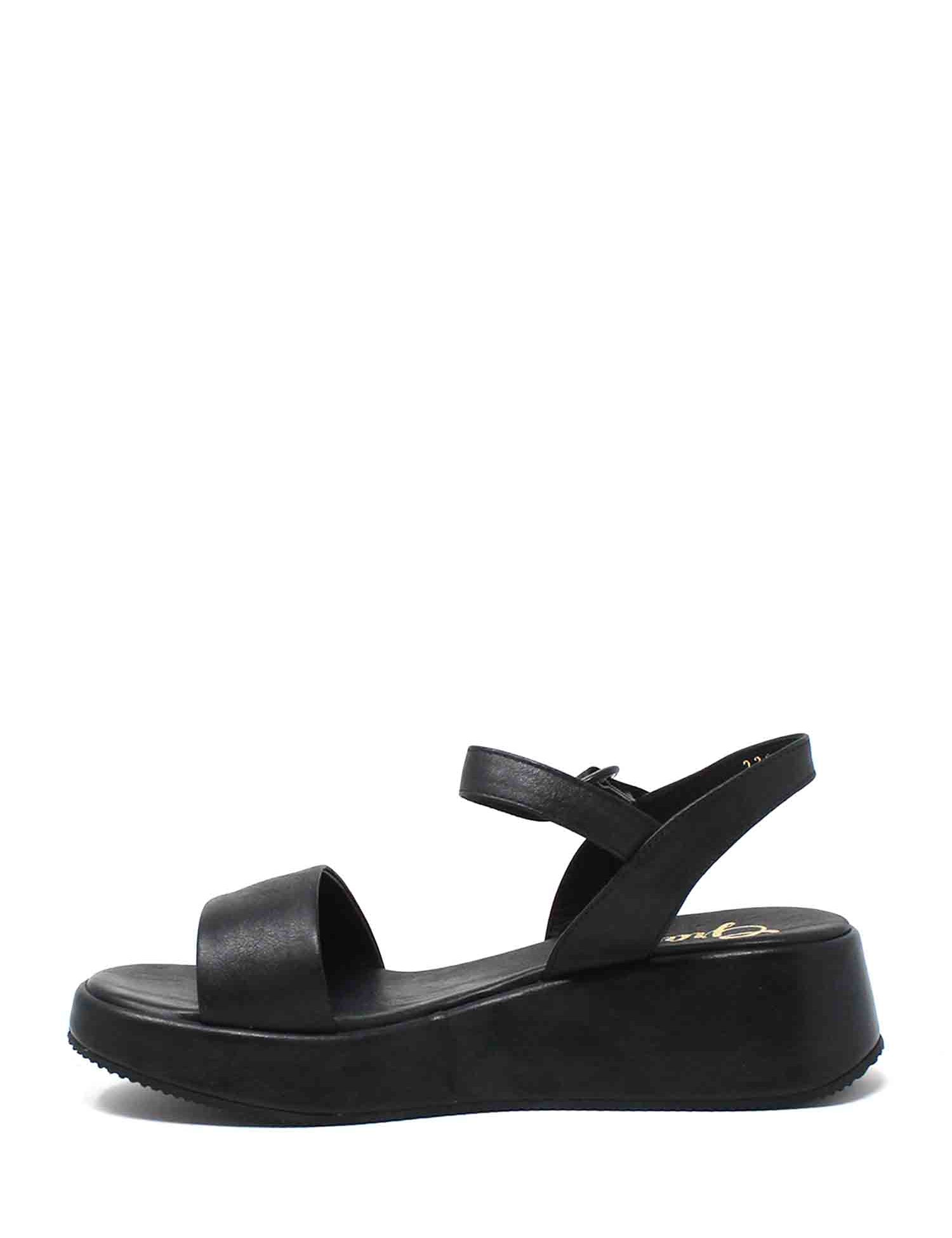 Sandali zeppa Nero Grace Shoes