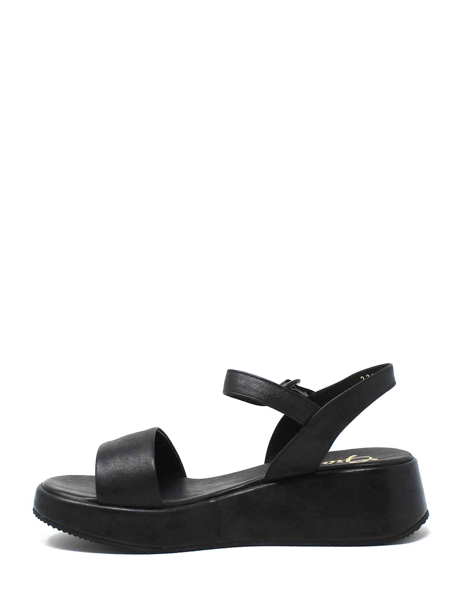 Sandali zeppa Nero Grace Shoes