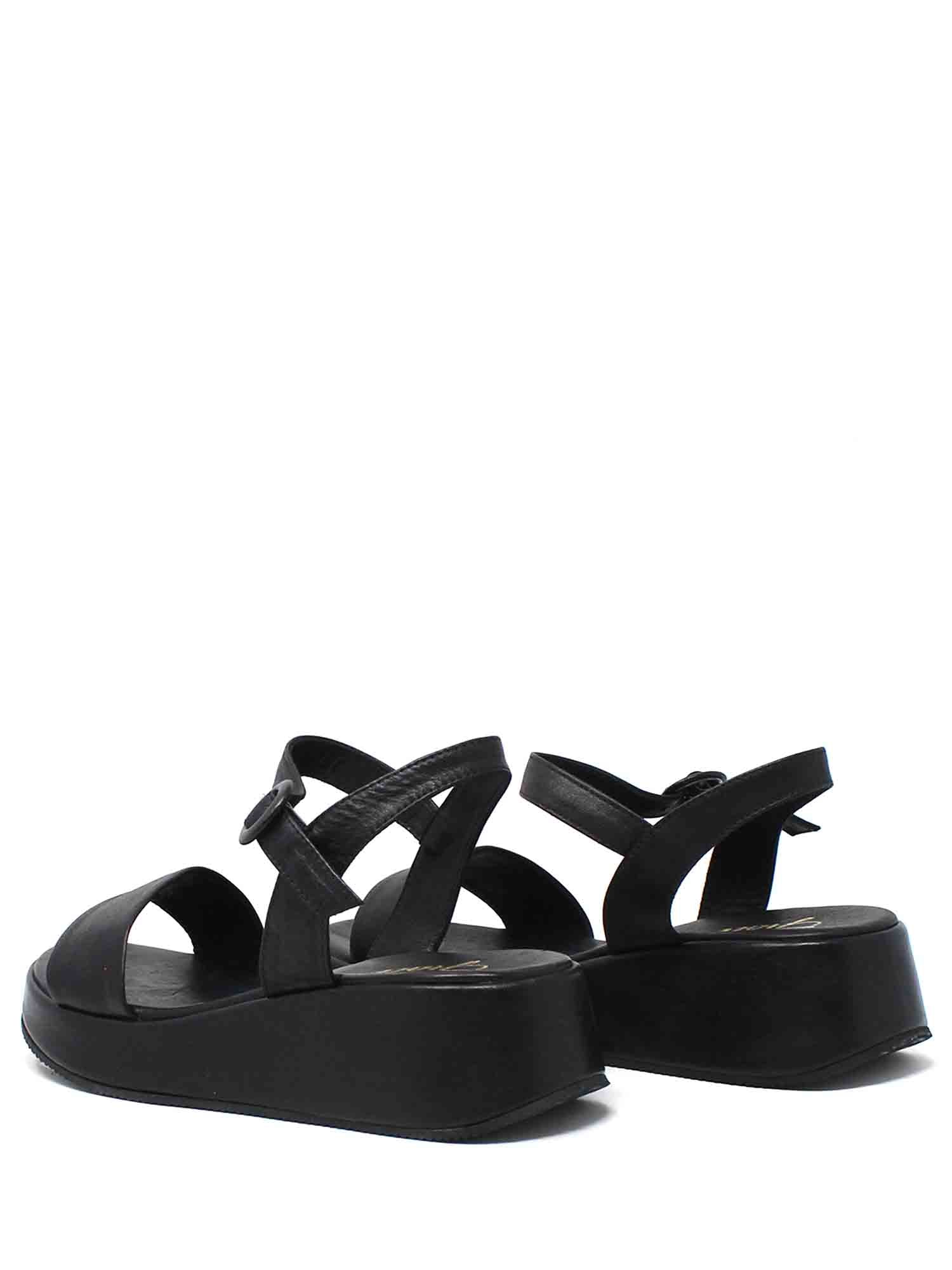 Sandali zeppa Nero Grace Shoes