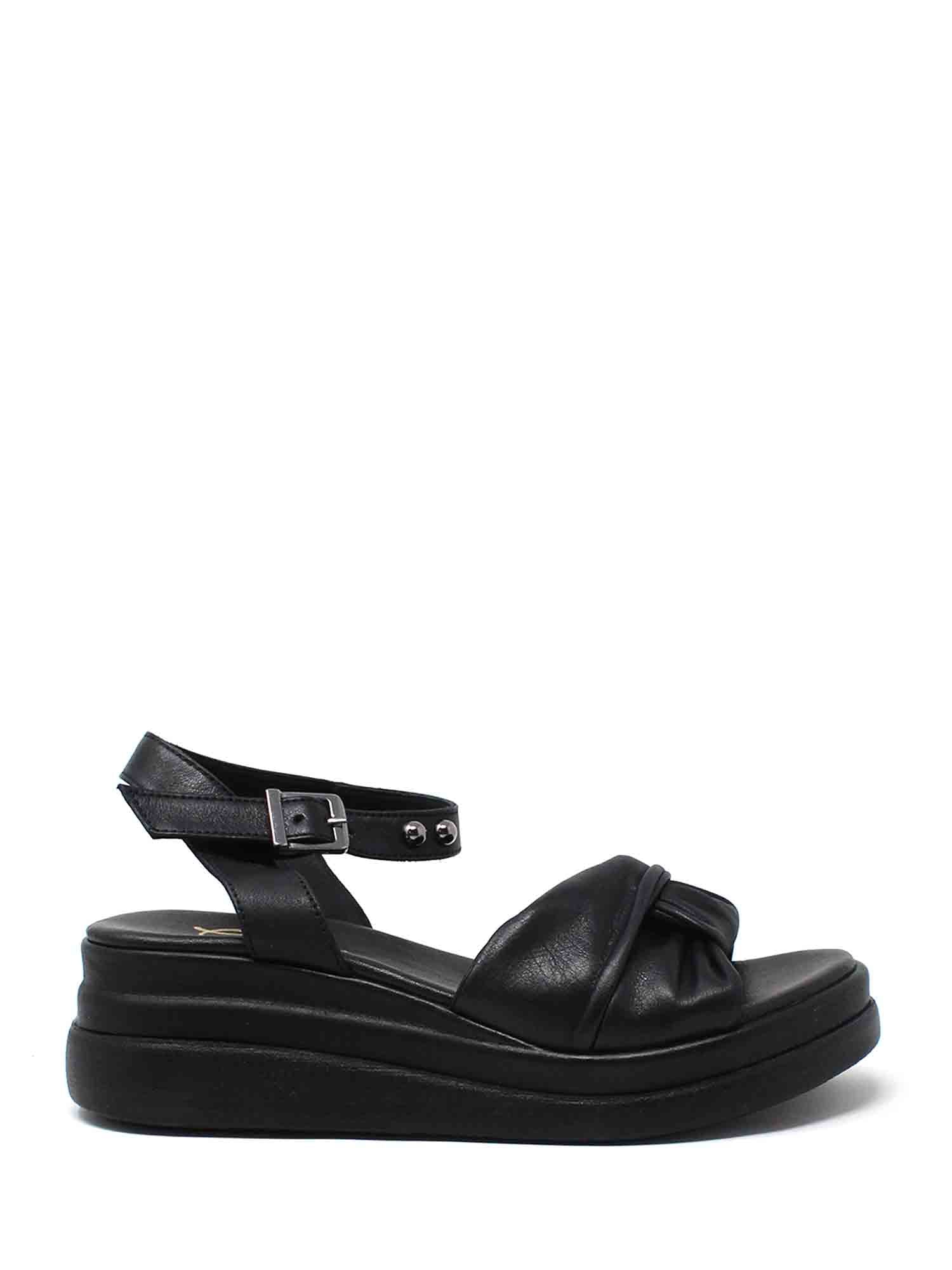 Sandali zeppa Nero Grace Shoes