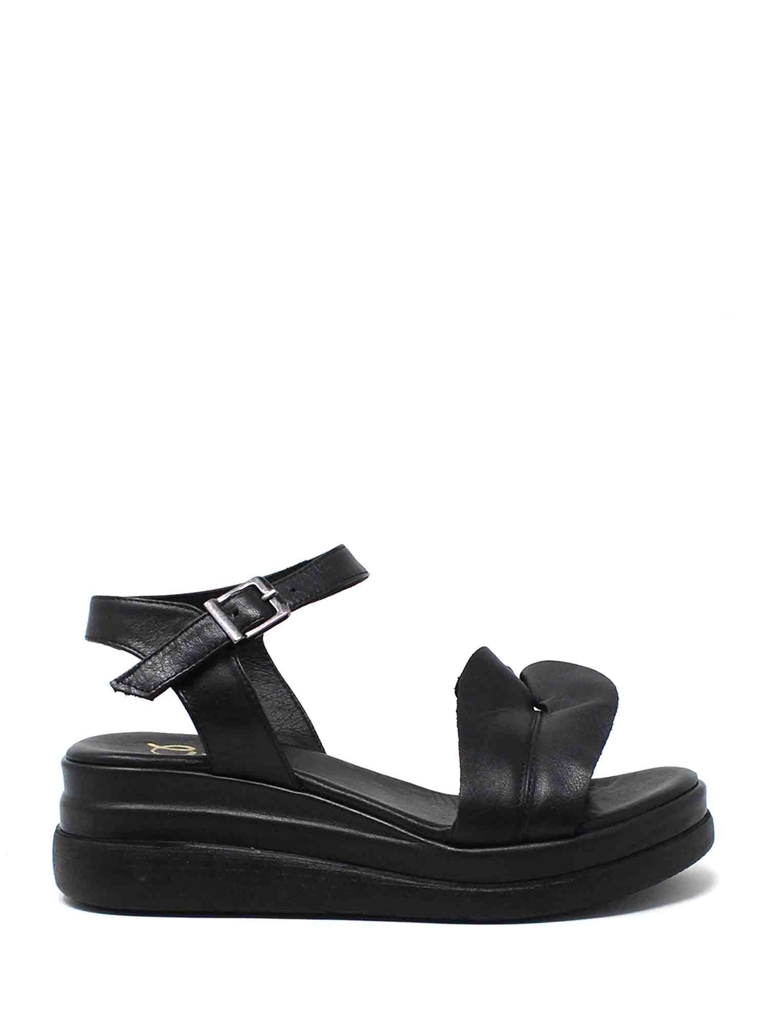 Sandali zeppa Nero Grace Shoes