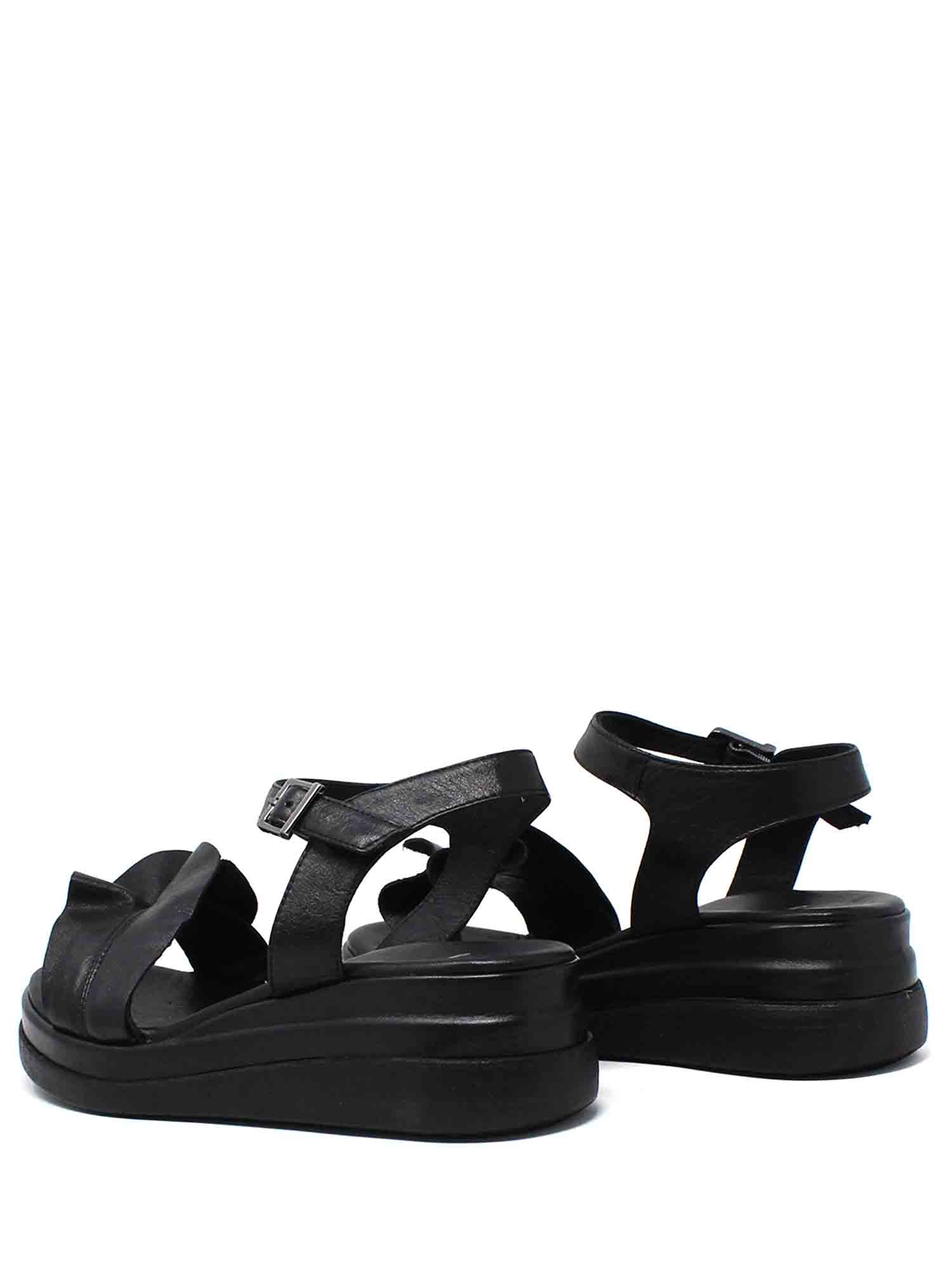 Sandali zeppa Nero Grace Shoes