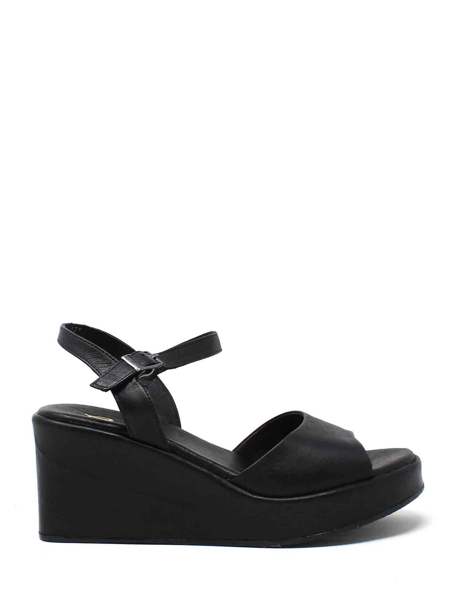 Sandali zeppa Nero Grace Shoes