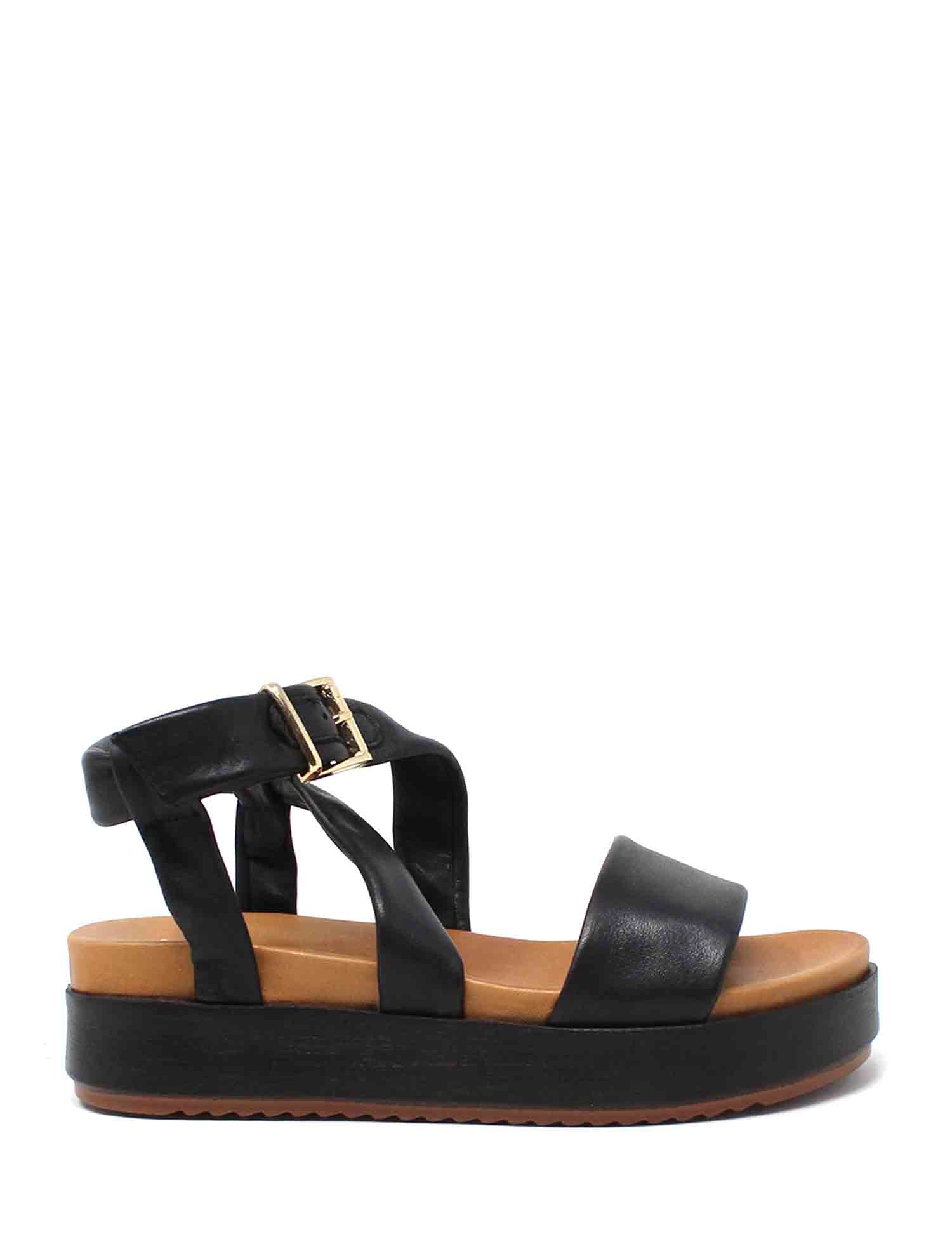 Sandali zeppa Nero Grace Shoes