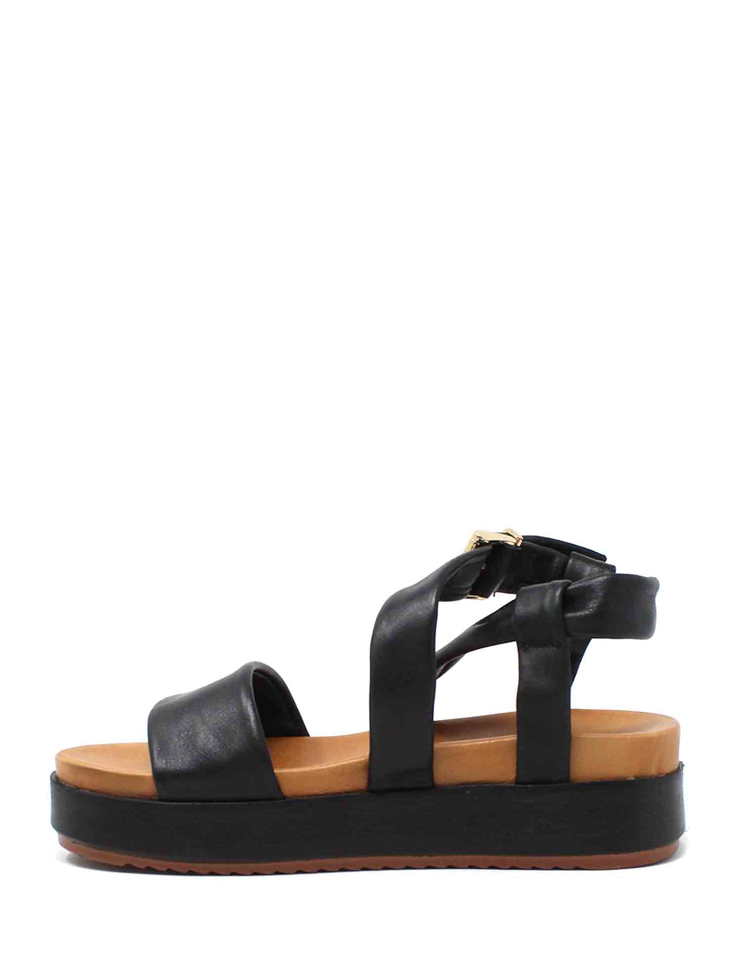 Sandali zeppa Nero Grace Shoes