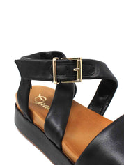 Sandali zeppa Nero Grace Shoes