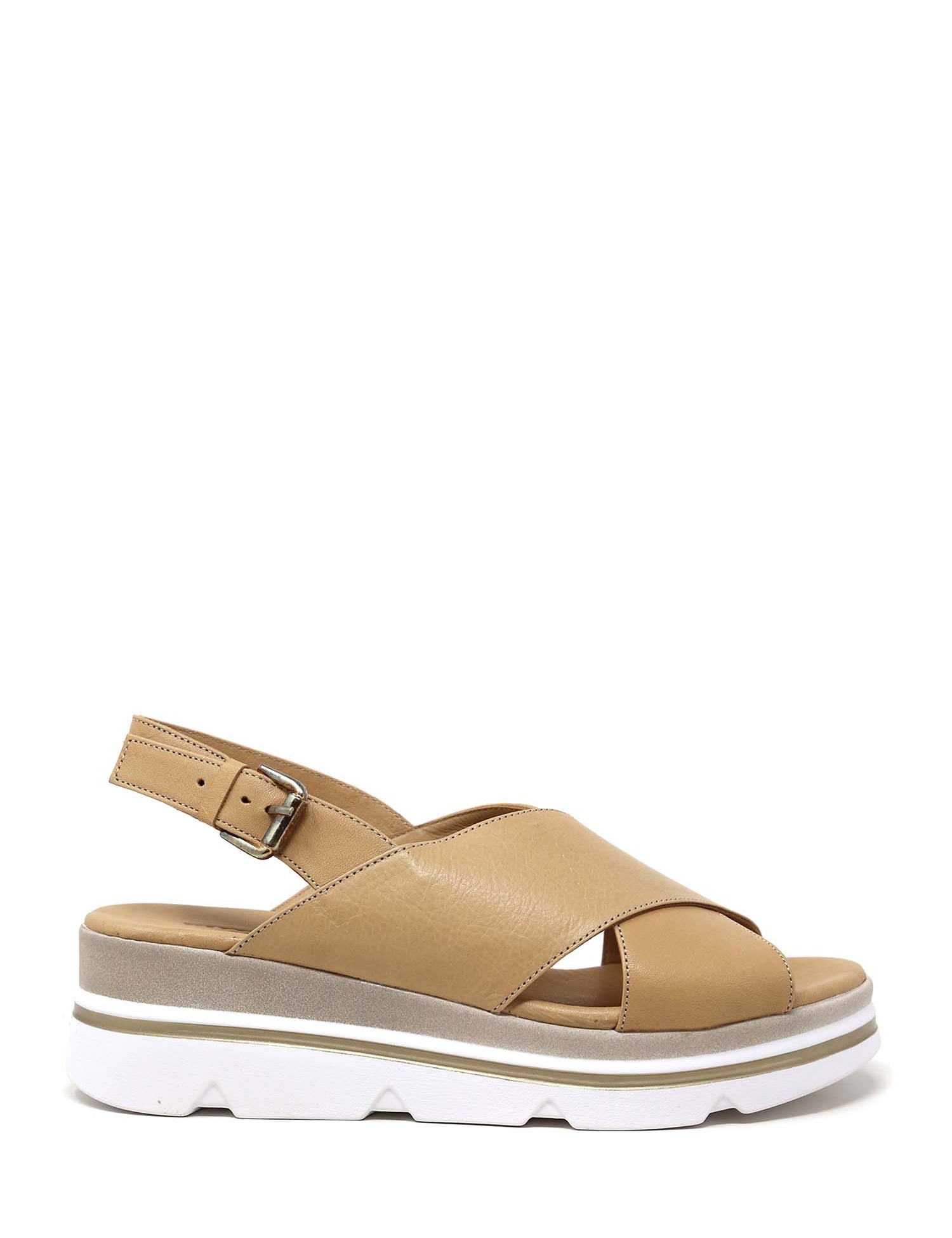 Sandali zeppa Beige Valleverde