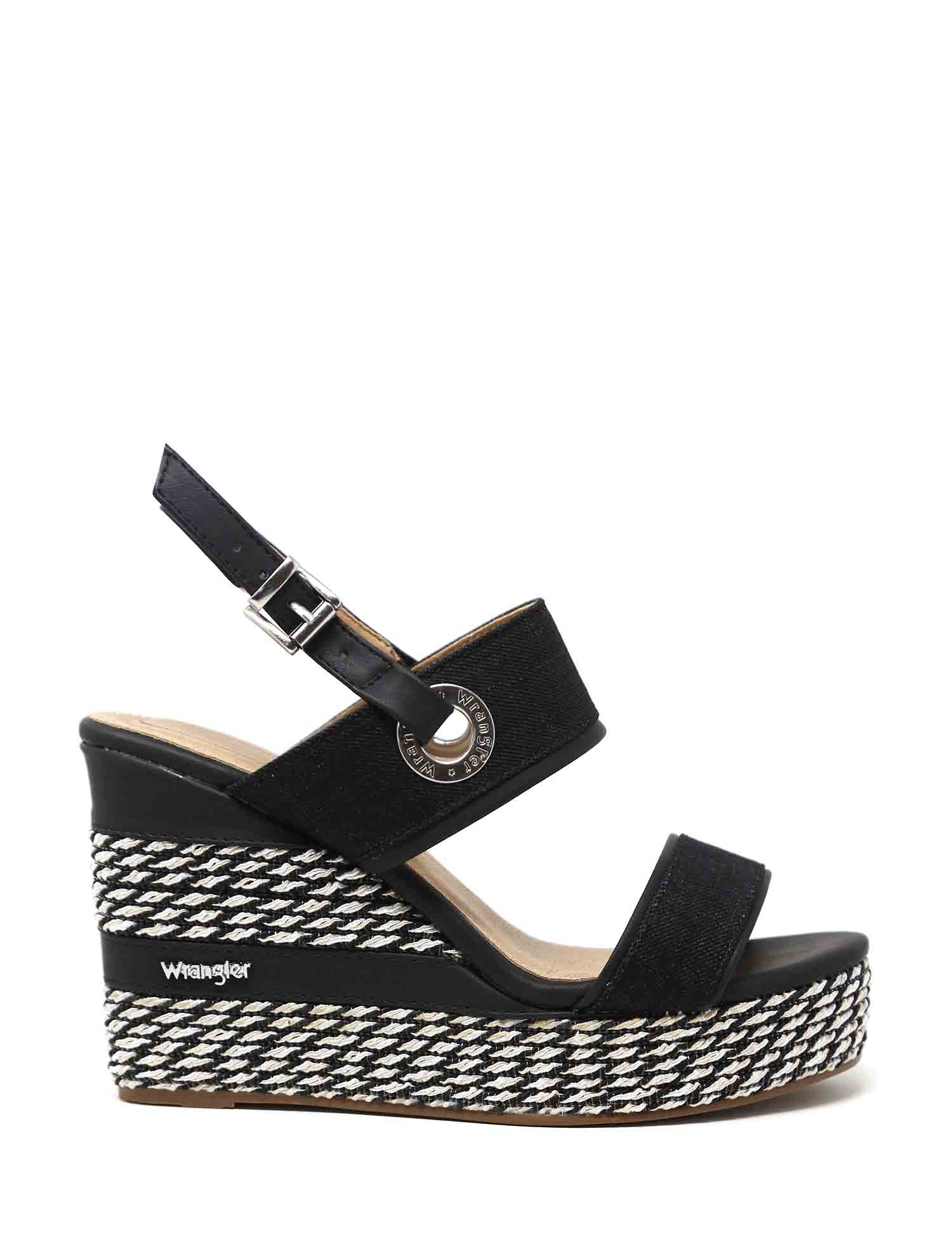 Sandali zeppa Nero Wrangler