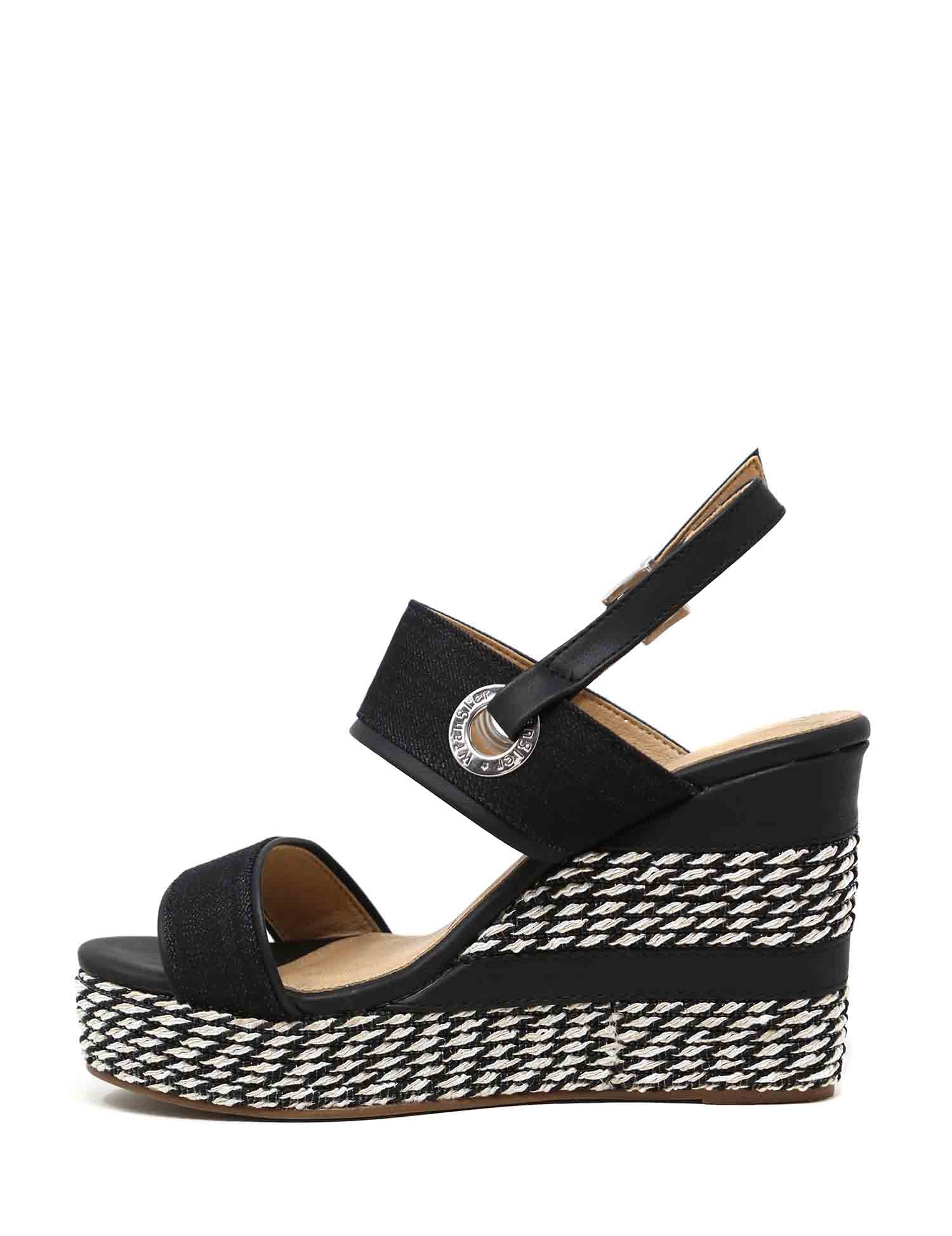 Sandali zeppa Nero Wrangler