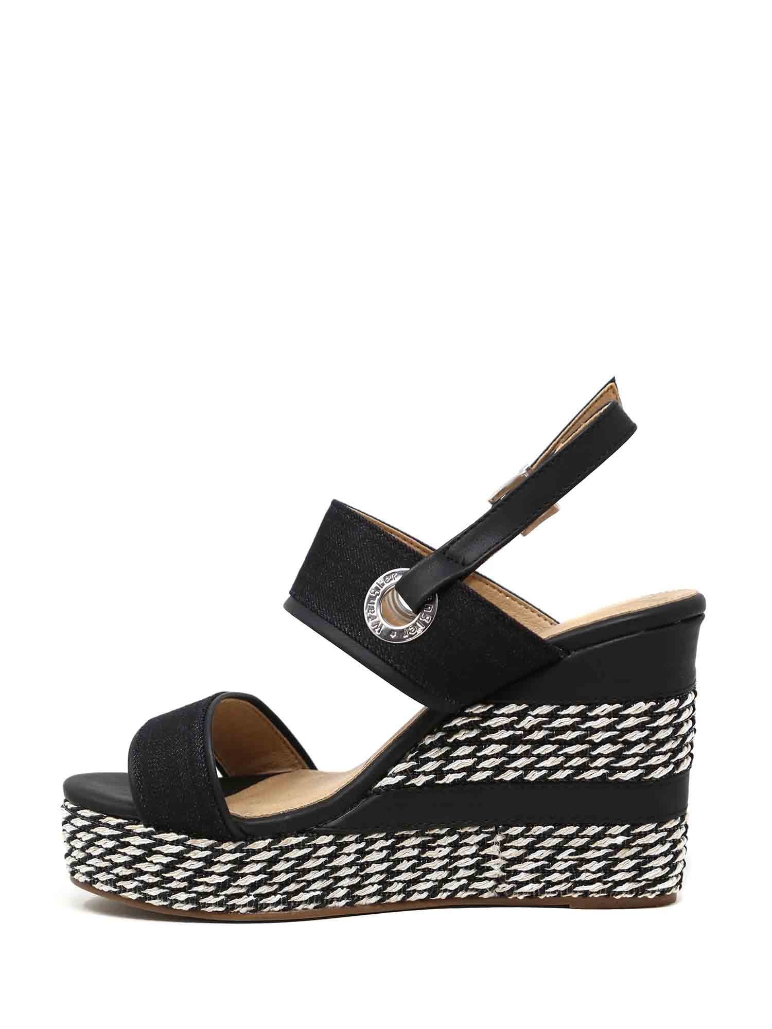 Sandali zeppa Nero Wrangler