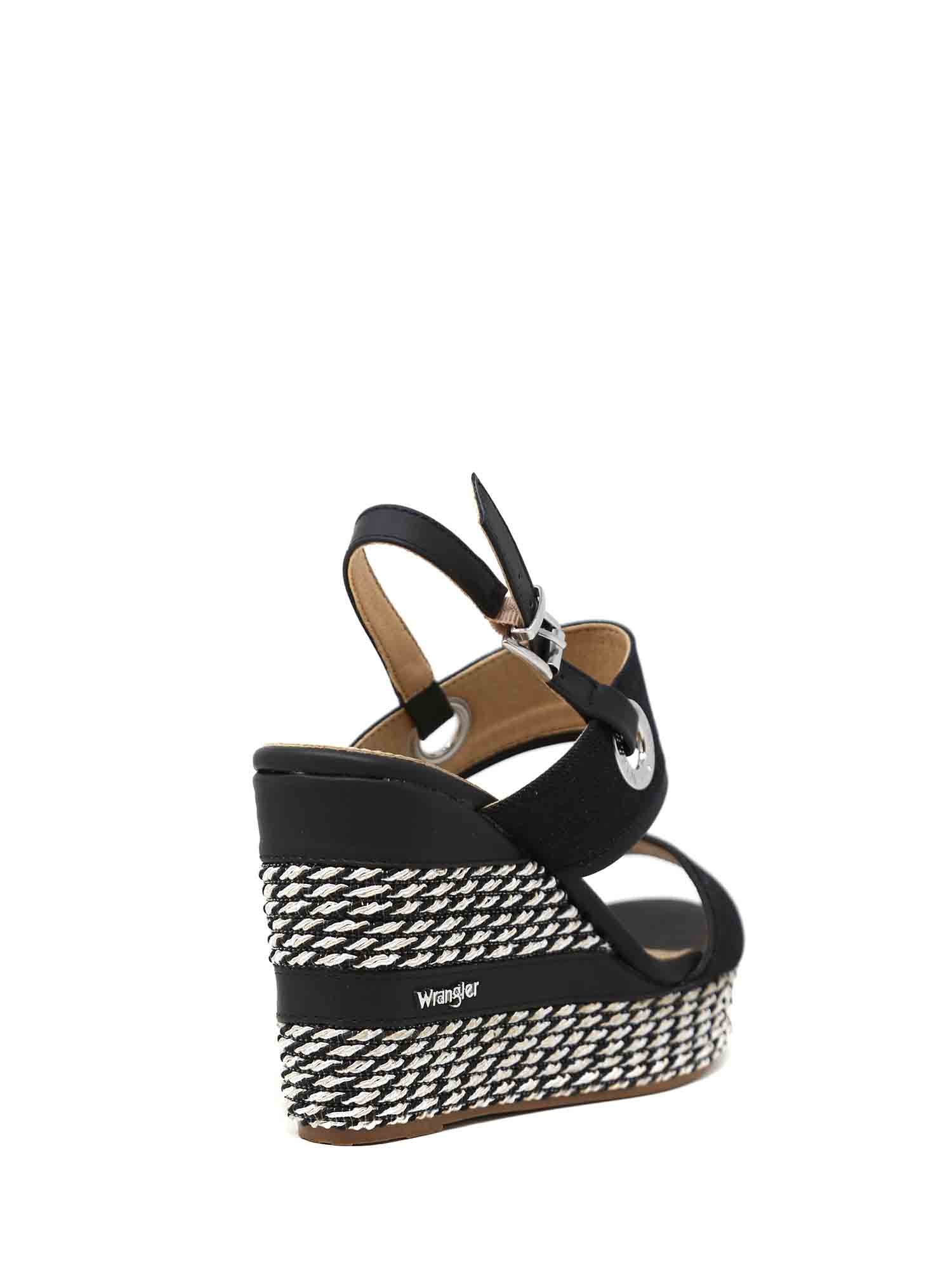 Sandali zeppa Nero Wrangler