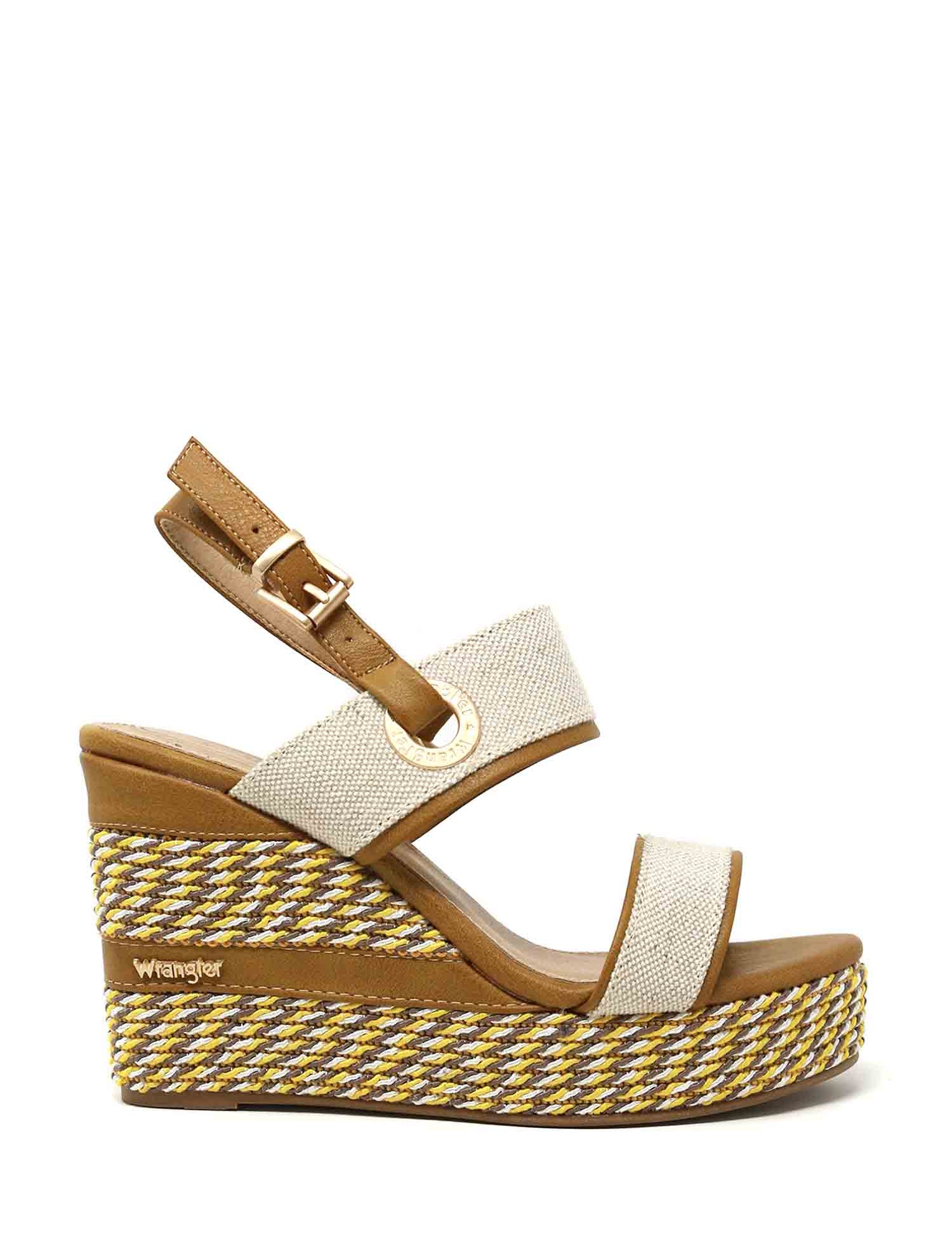 Sandali zeppa Beige Wrangler