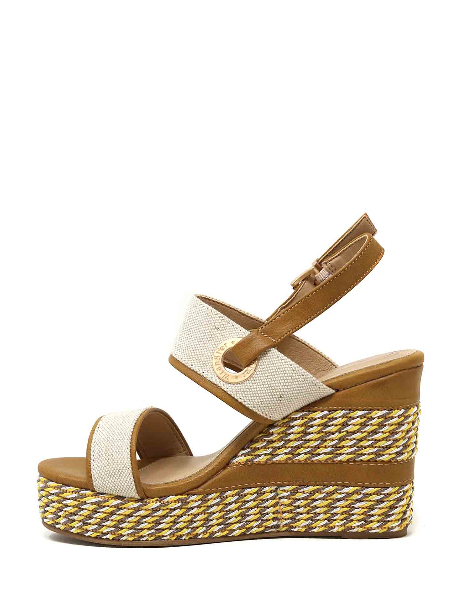 Sandali zeppa Beige Wrangler