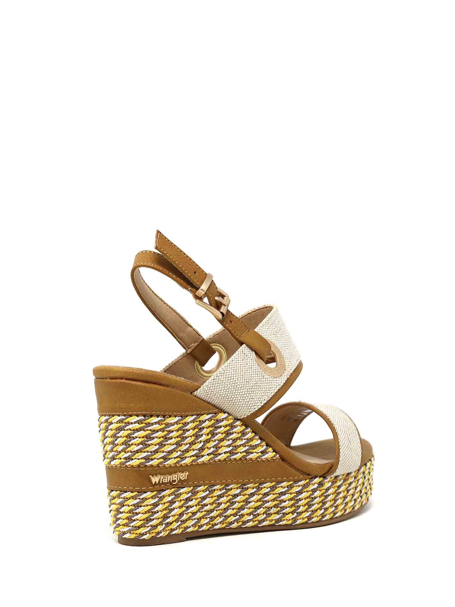 Sandali zeppa Beige Wrangler