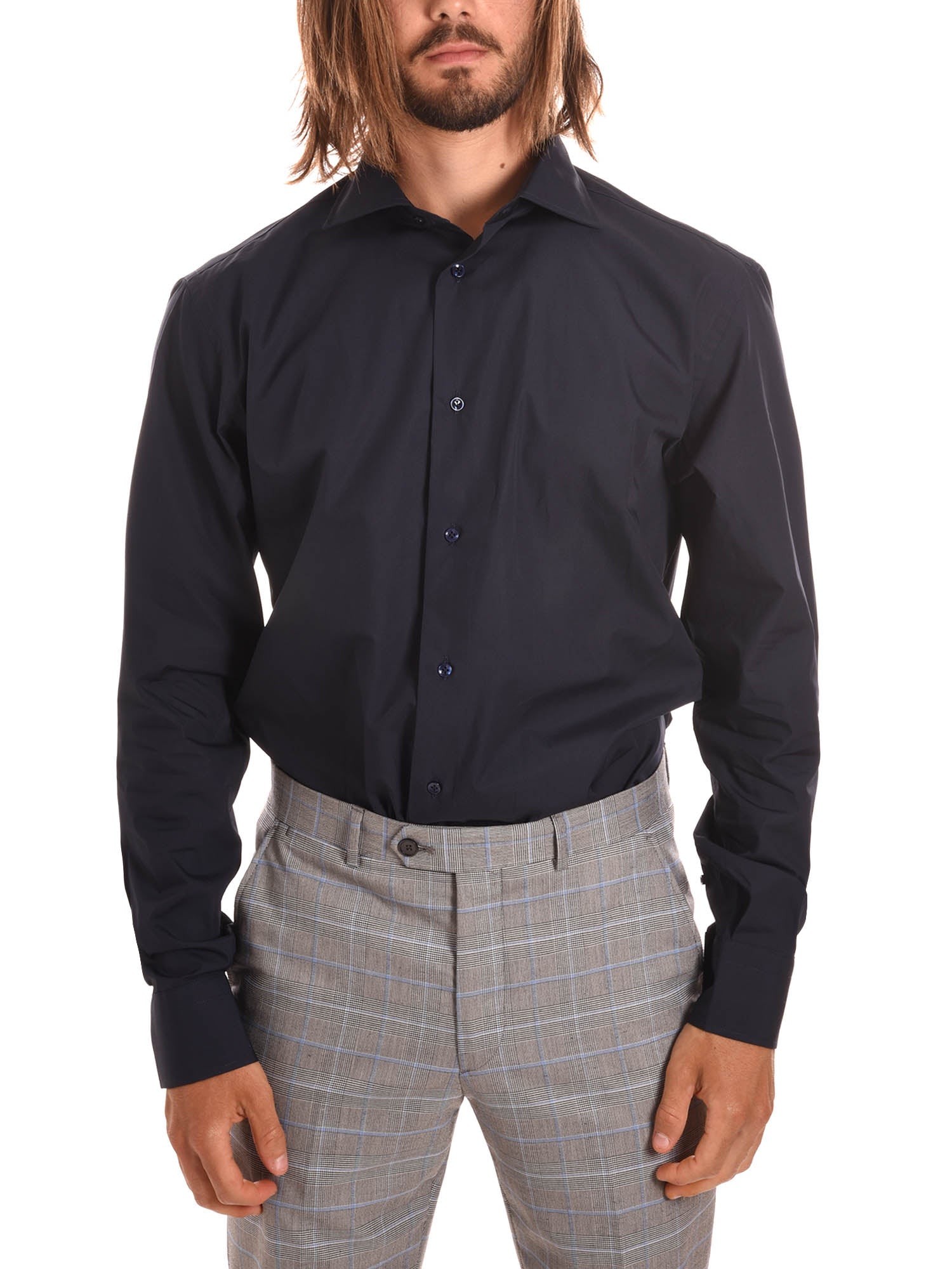 Camicie Blu Scuro Borgoni Milano