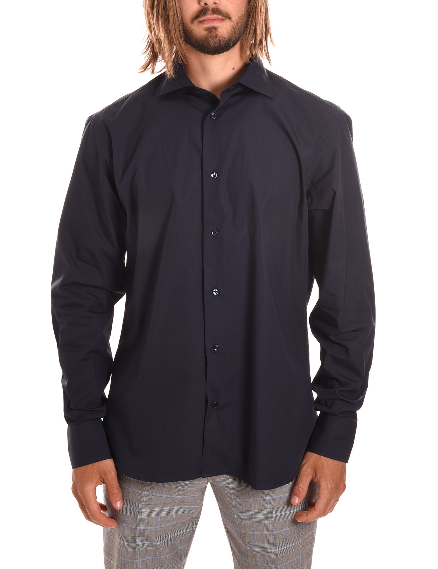 Camicie Blu Scuro Borgoni Milano