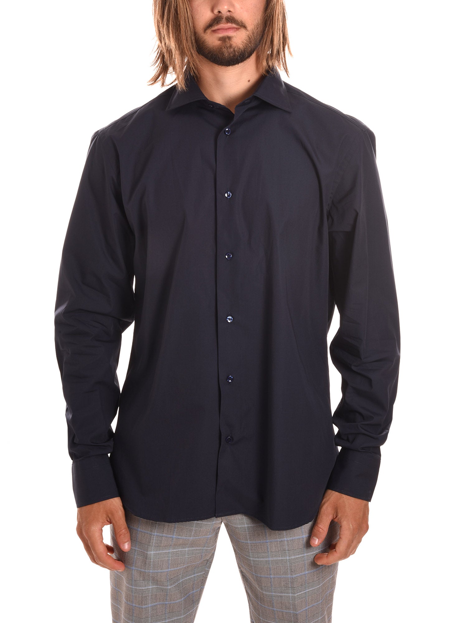 Camicie Blu Scuro Borgoni Milano