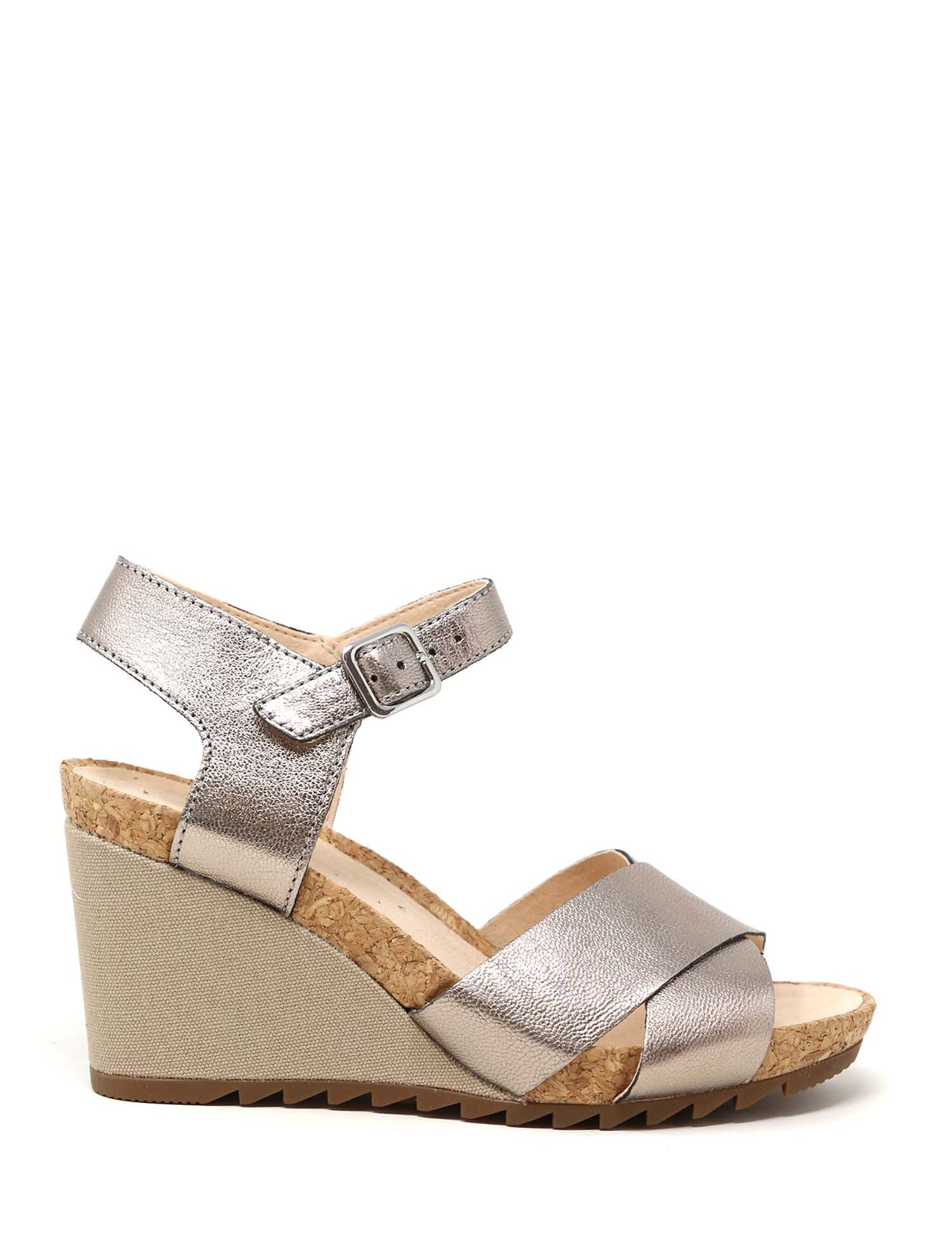 Sandali zeppa Argentato Clarks