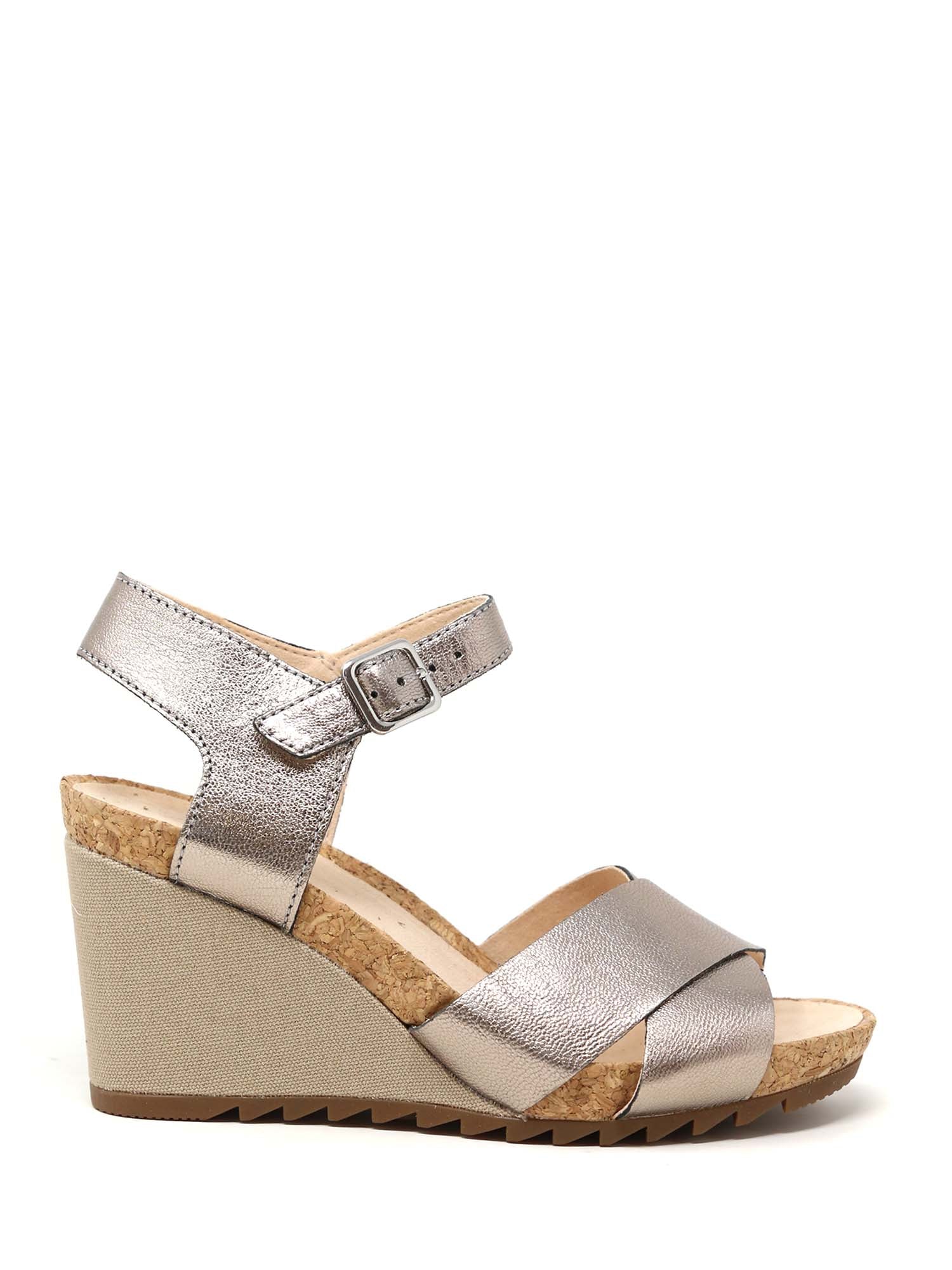 Sandali zeppa Argentato Clarks