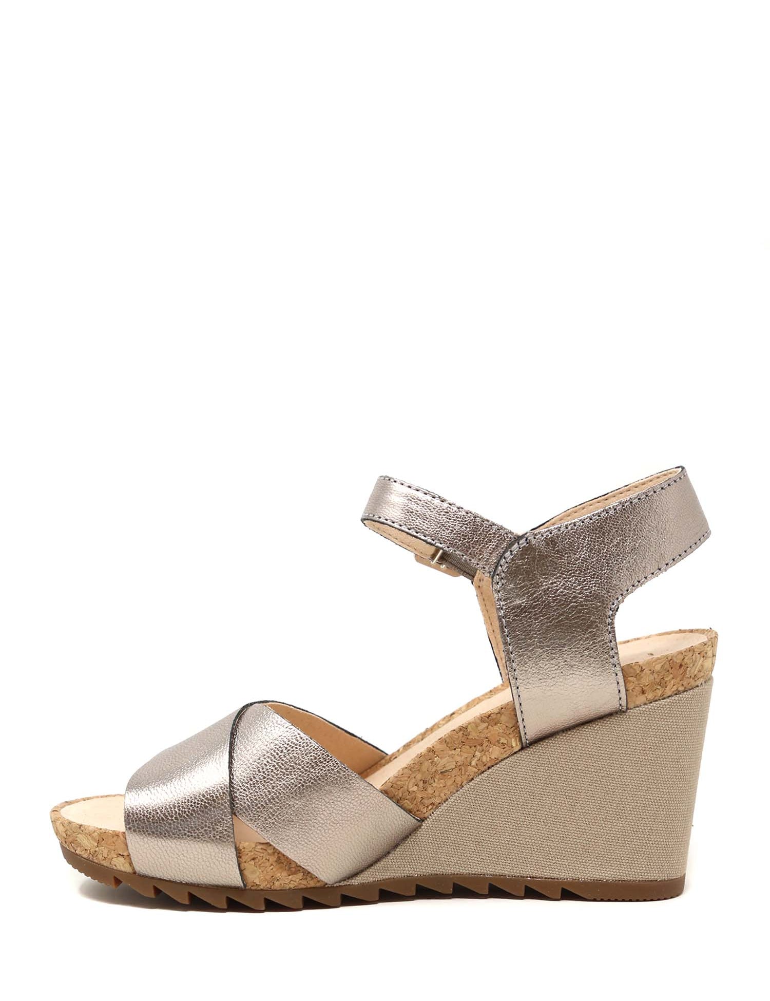 Sandali zeppa Argentato Clarks