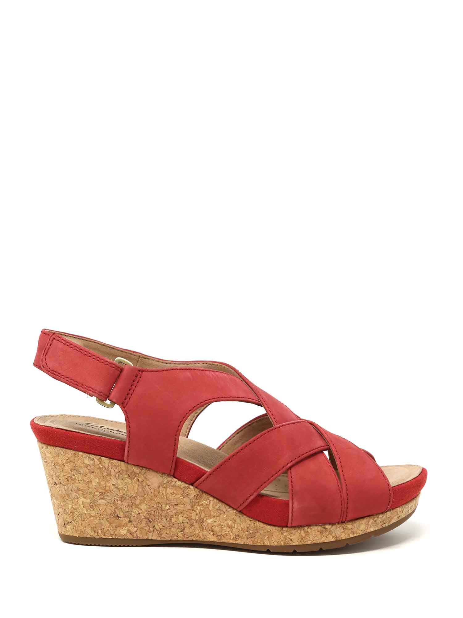 Sandali zeppa Rosso Clarks