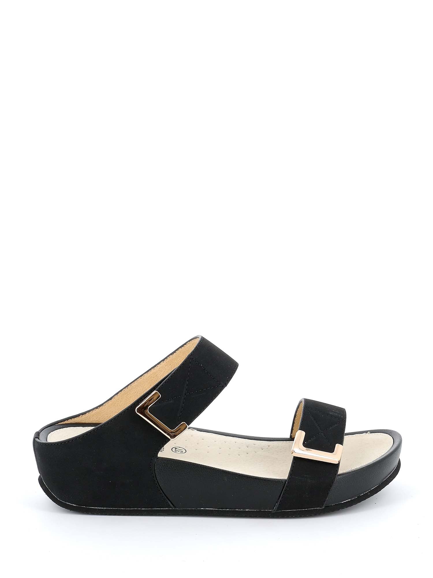 Sandali zeppa Nero Grunland