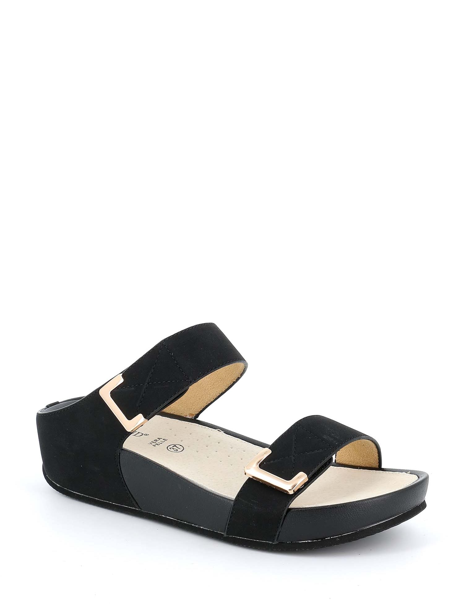 Sandali zeppa Nero Grunland