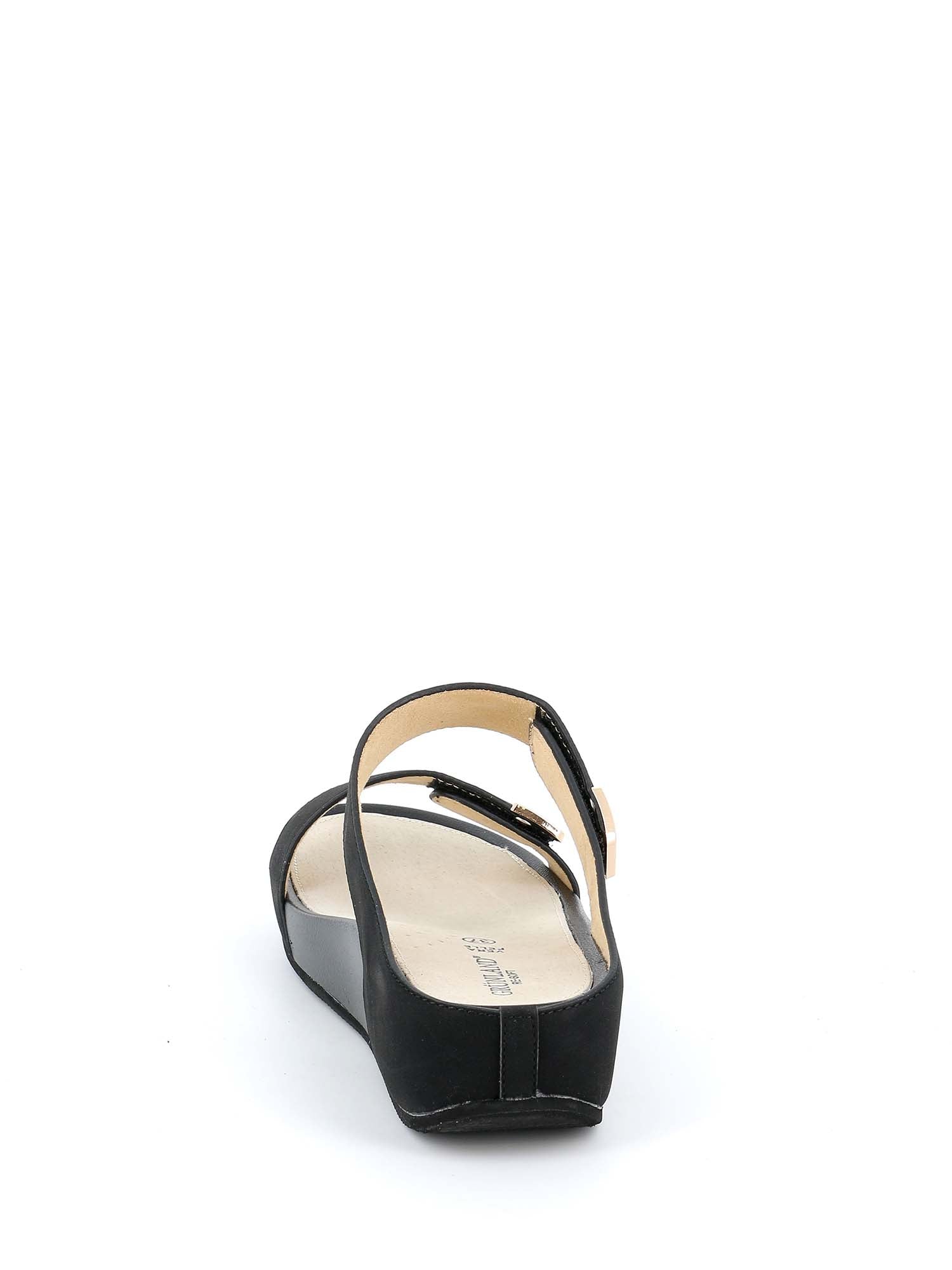 Sandali zeppa Nero Grunland