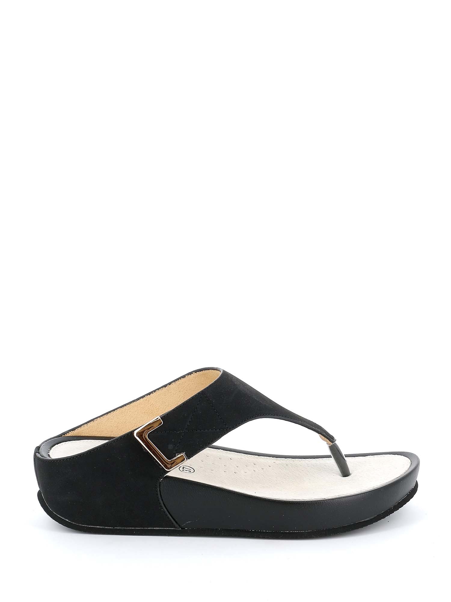 Sandali zeppa Nero Grunland