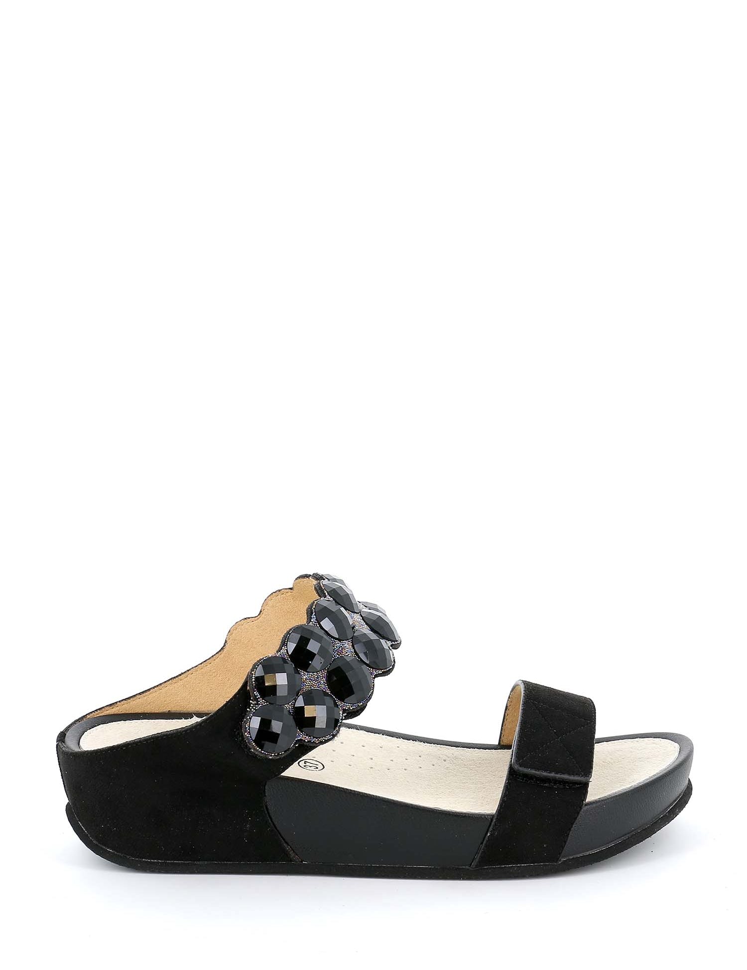 Sandali zeppa Nero Grunland