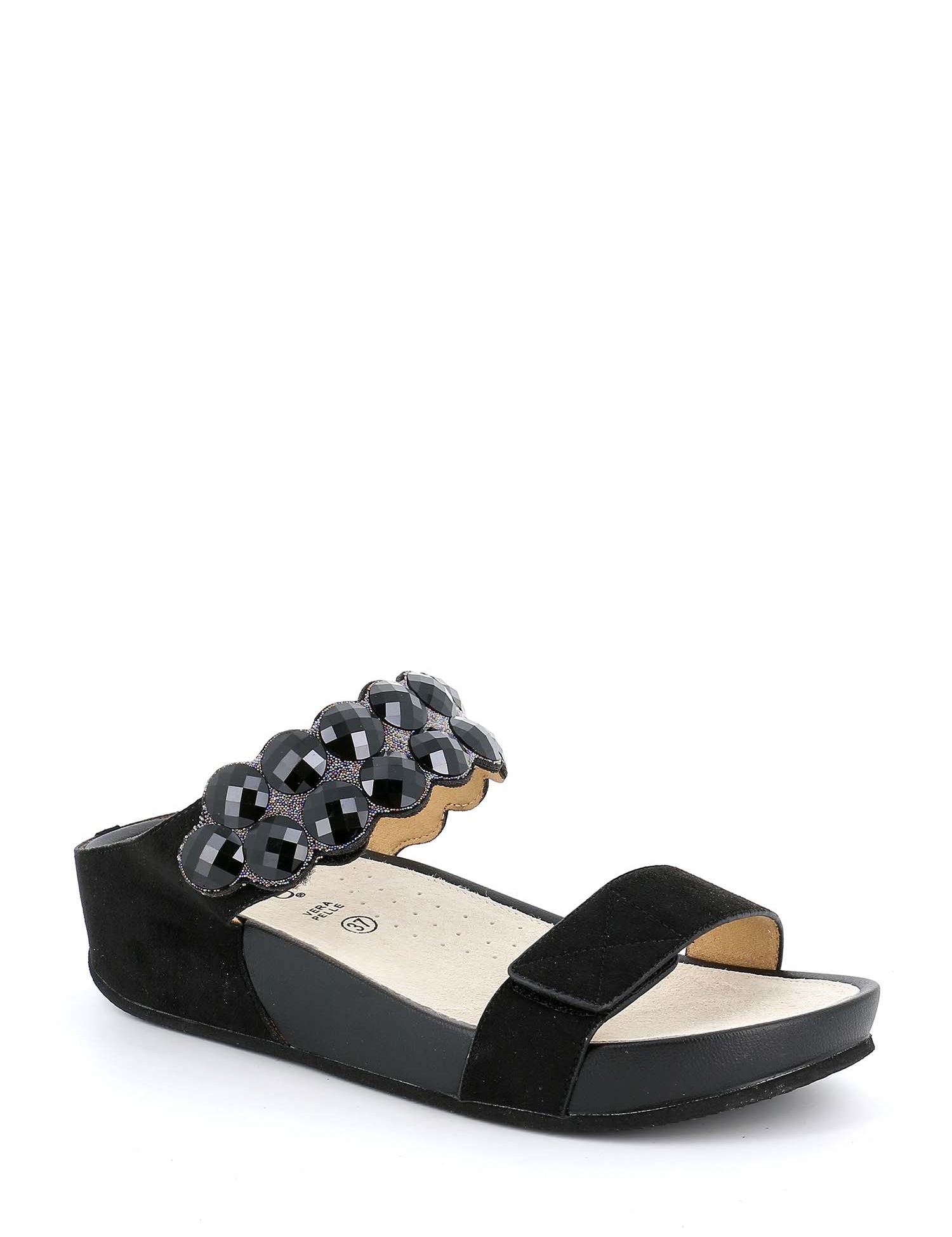 Sandali zeppa Nero Grunland