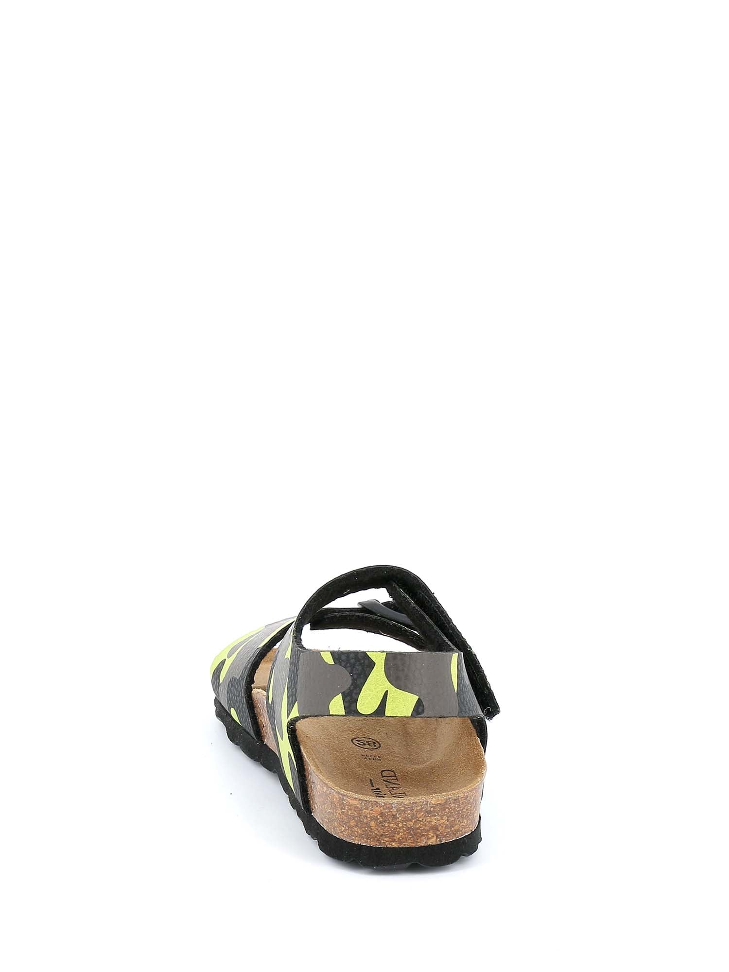 Sandali con strappi Nero Grunland Junior