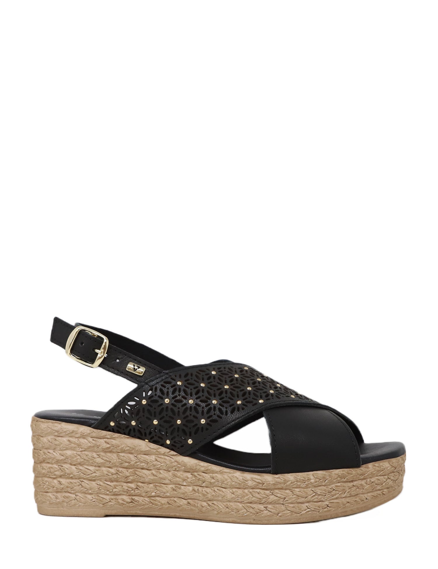 Sandali zeppa Nero Valleverde