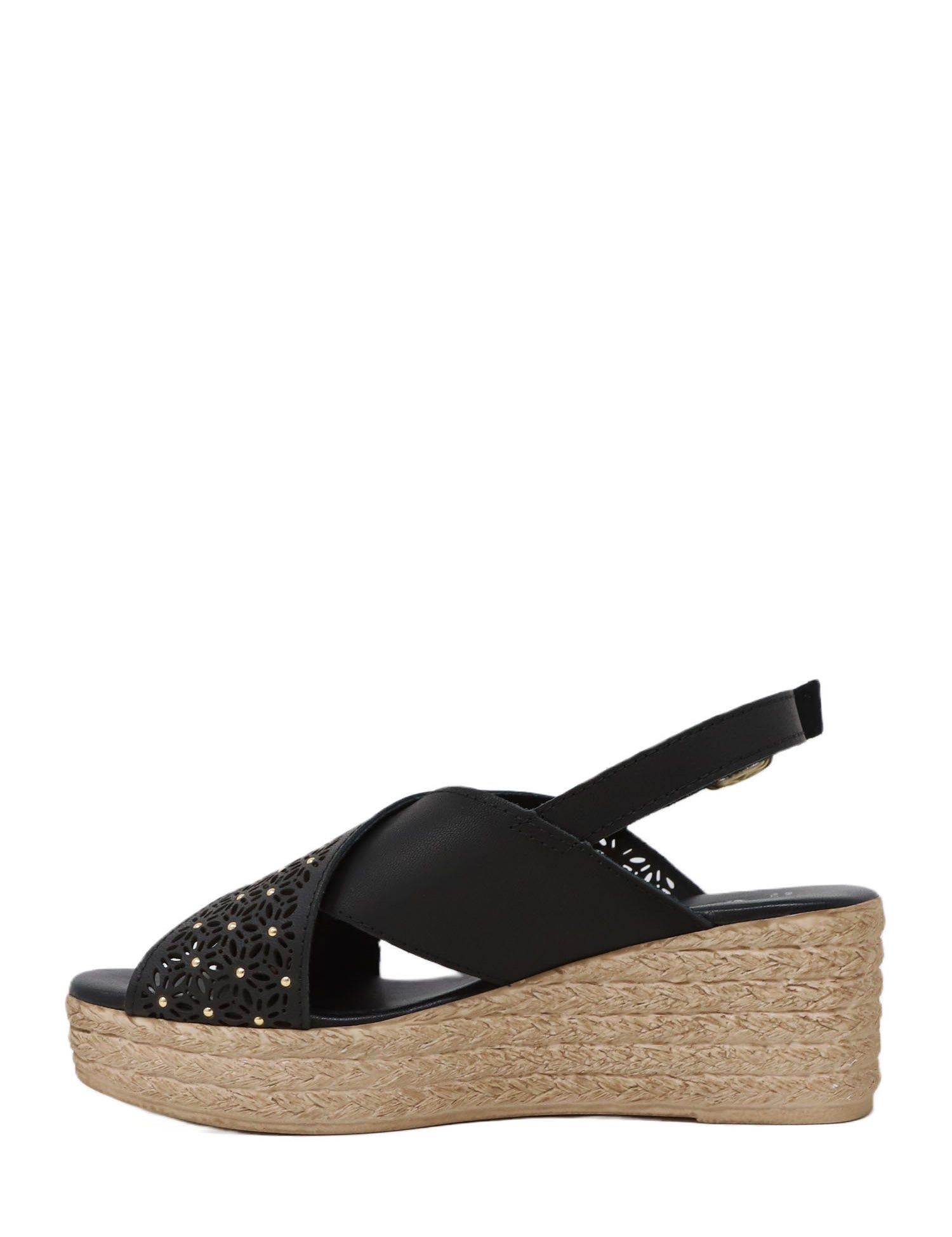 Sandali zeppa Nero Valleverde