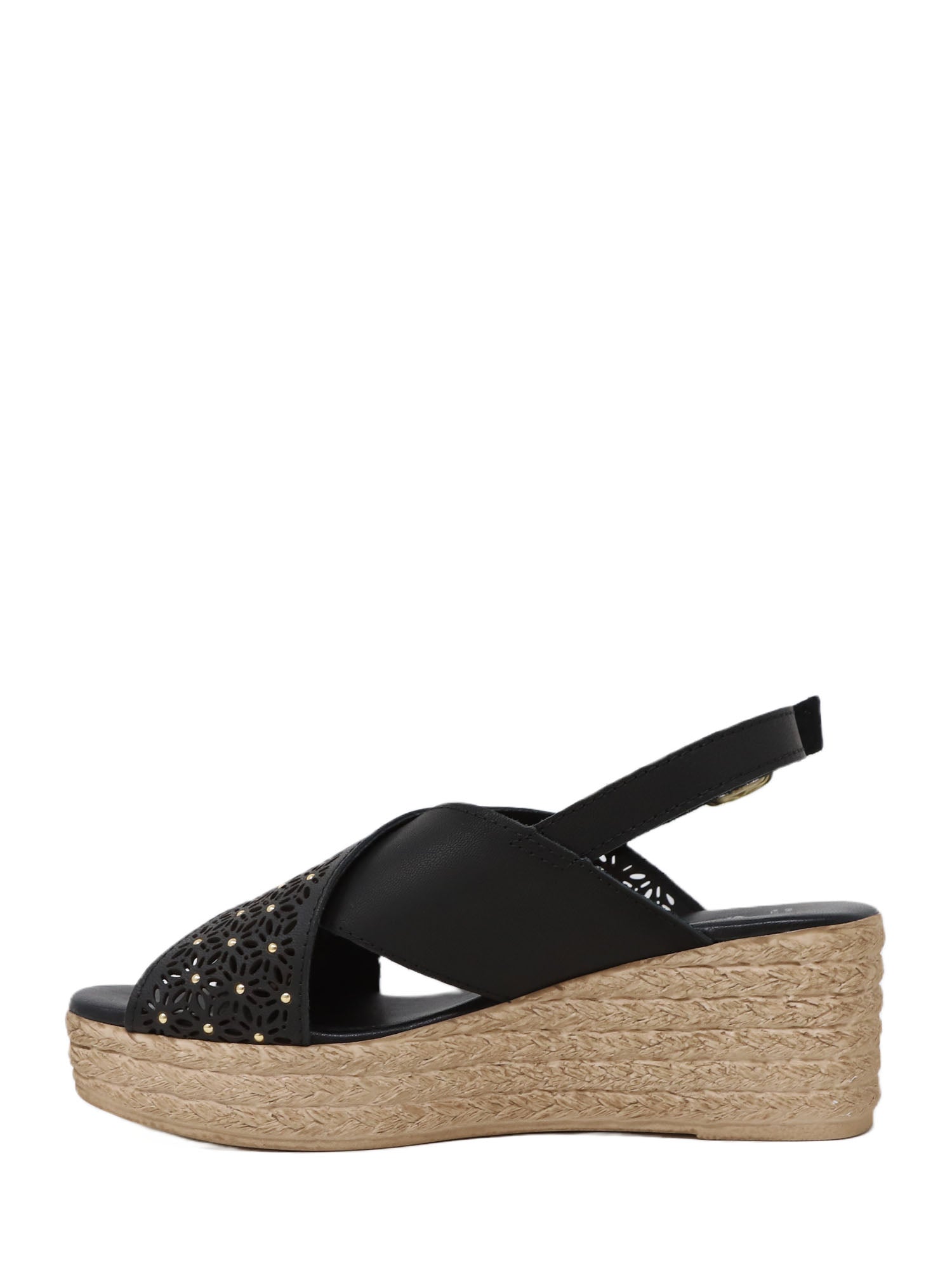 Sandali zeppa Nero Valleverde