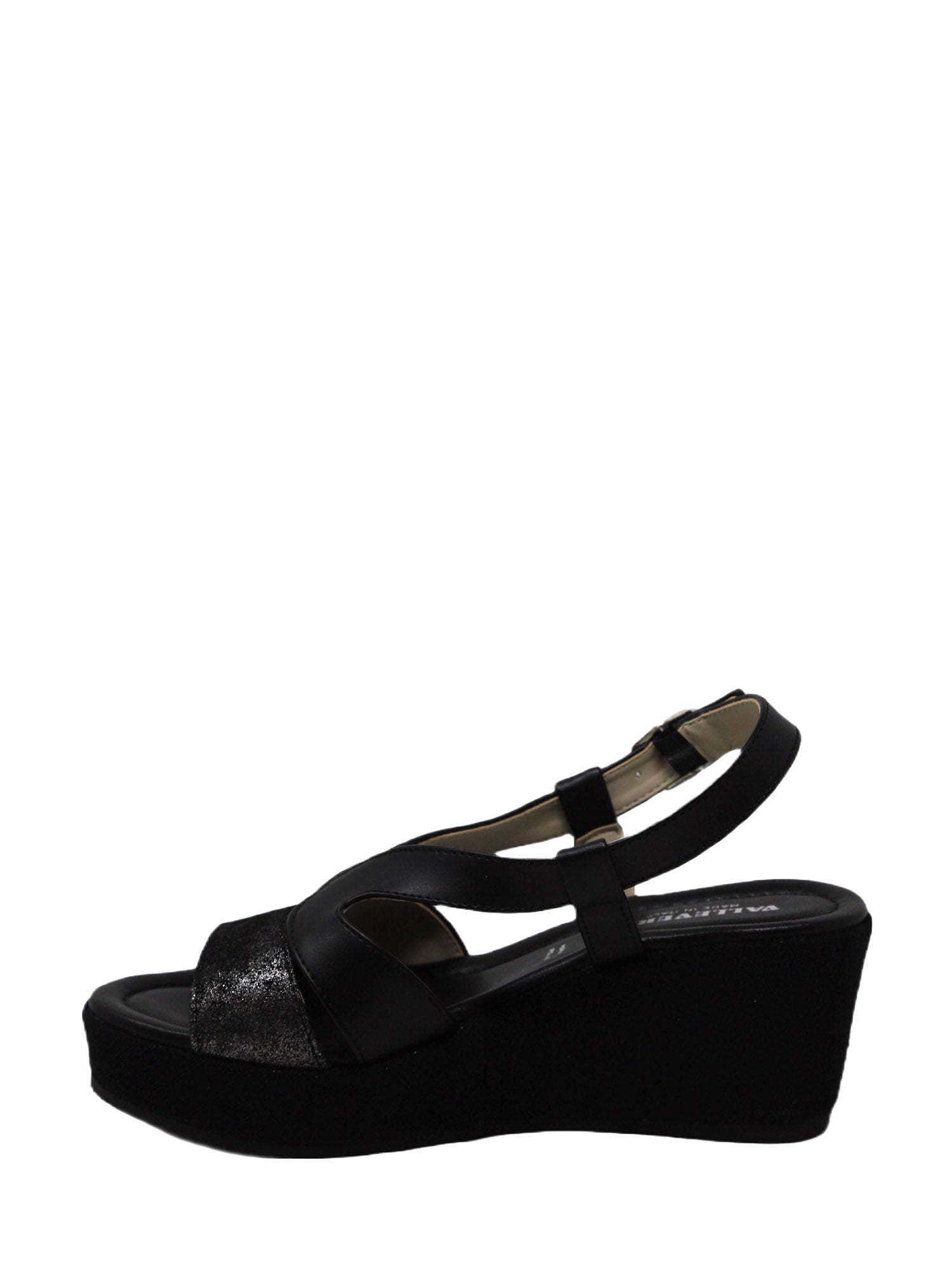 Sandali zeppa Nero Valleverde