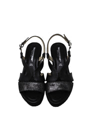 Sandali zeppa Nero Valleverde