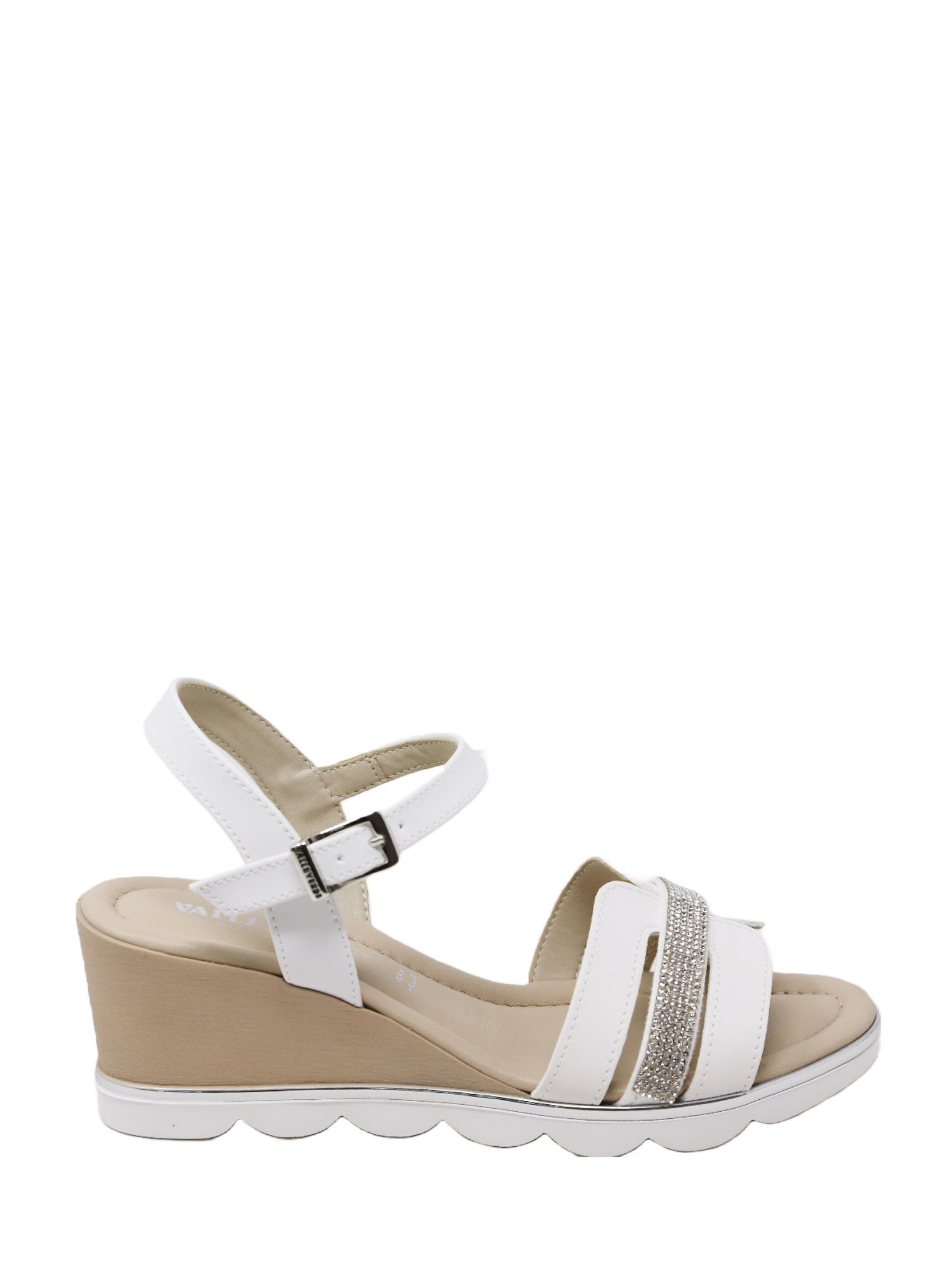 Sandali zeppa Bianco Valleverde