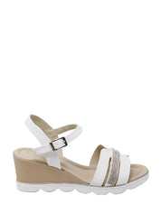 Sandali zeppa Bianco Valleverde