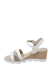 Sandali zeppa Bianco Valleverde