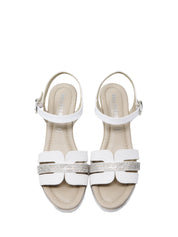 Sandali zeppa Bianco Valleverde