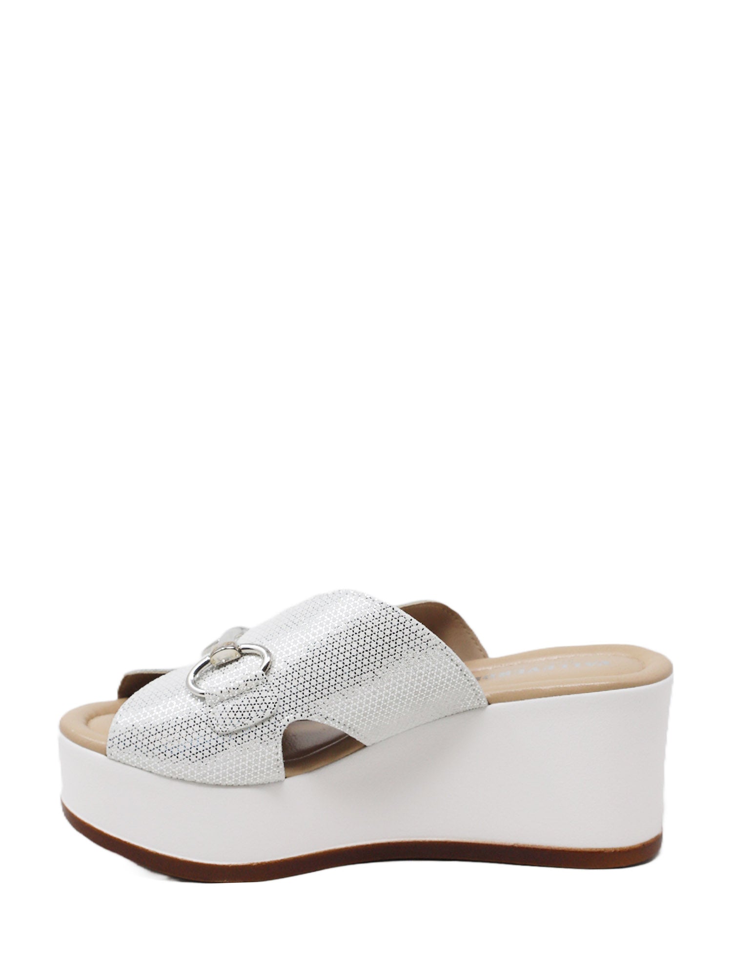 Sandali zeppa Argento Valleverde