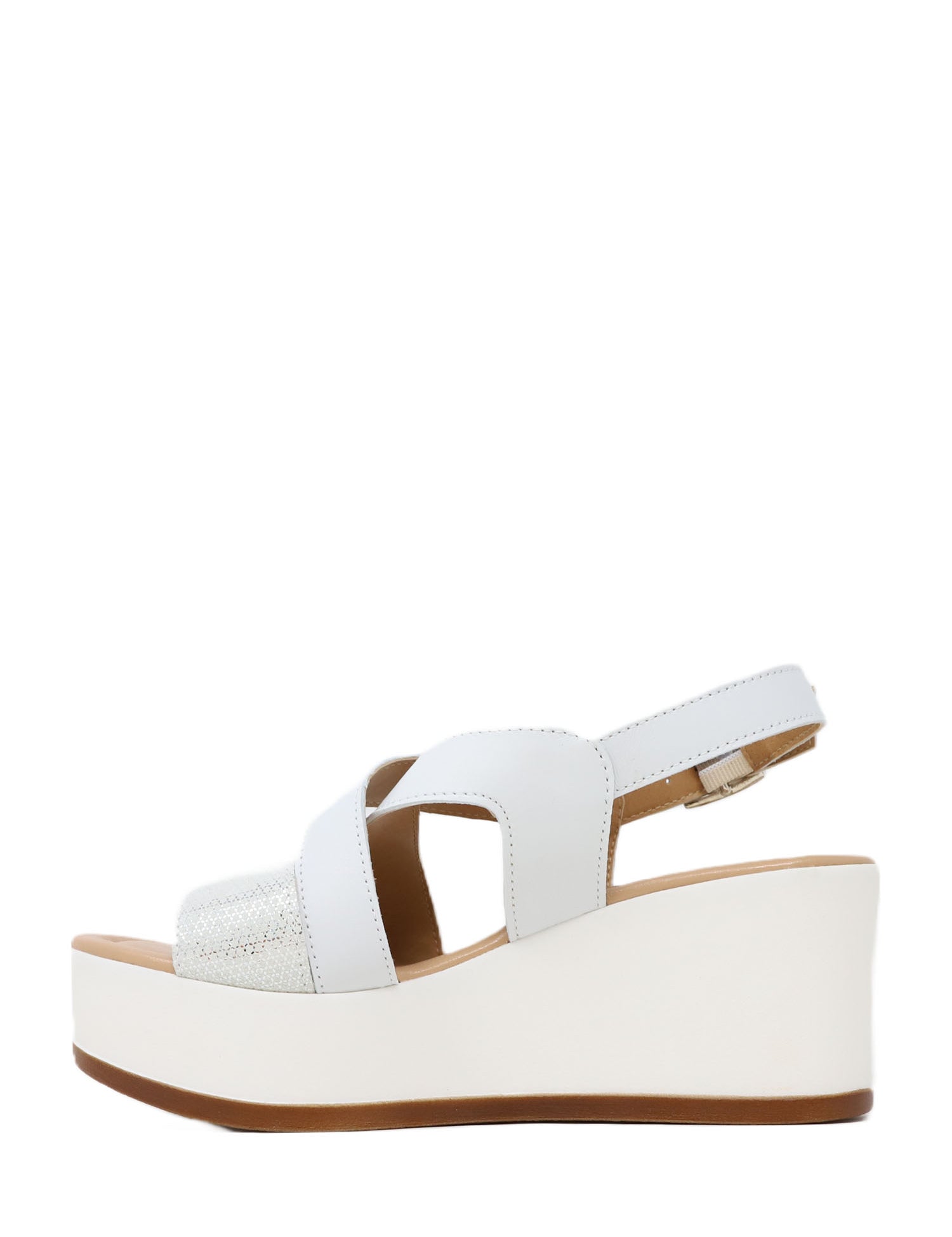 Sandali zeppa Bianco Valleverde