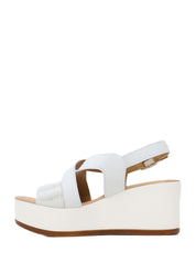 Sandali zeppa Bianco Valleverde