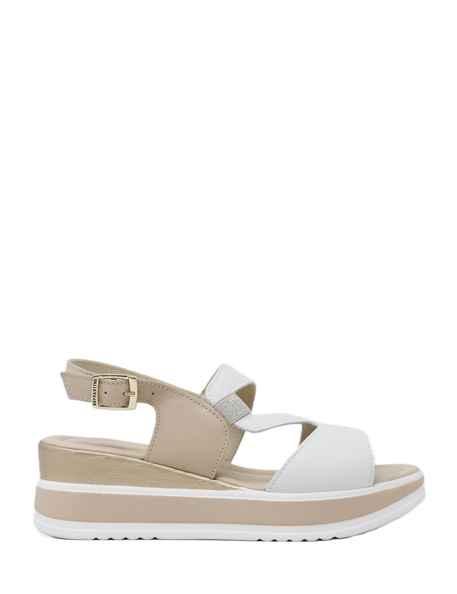 Sandali zeppa Bianco Valleverde